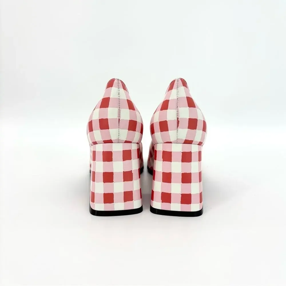 Gucci Baby Horsebit Ken Scott Garden Checkered Platform Heels Pumps 37.5